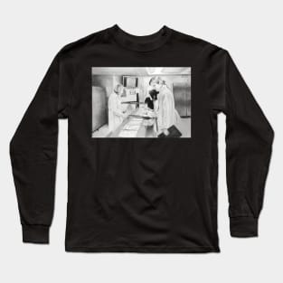 Pathology lab 3 - Drawing by Avril Thomas - Adelaide Artist Long Sleeve T-Shirt